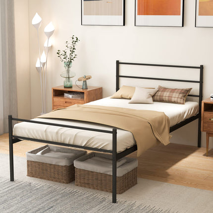 Dreamade Twin Size Metal Bed Frame with Headboard & Footboard, 13.5 Inch Platform Bed Frame