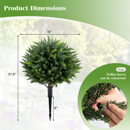 Dreamade 27.5" Artificial Cypress Topiary Trees Set of 2 for Front Porch Patio Home Decoration