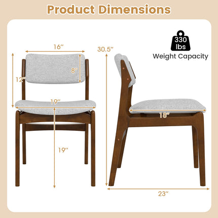 Dreamade Modern Padded Dining Chairs with Rubber Wood Legs Set of 2/4