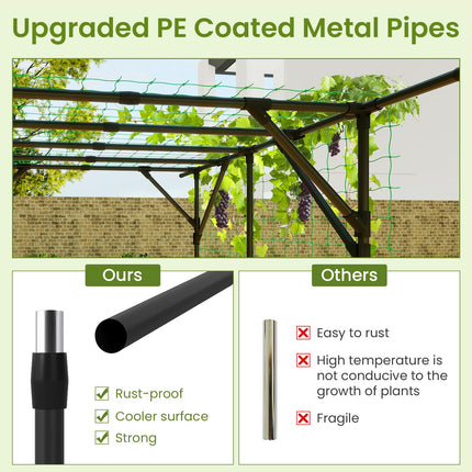 Dreamade Outdoor Grape Vine Trellis for Climbing Plants 79" x 59" x 78" Large Garden Arch