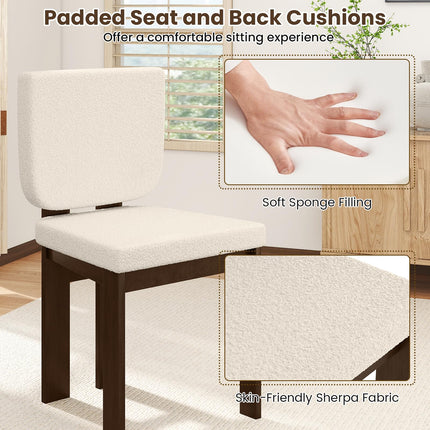 Dreamade Soft Sherpa Upholstered Kitchen Dining Room Chairs（2/4）
