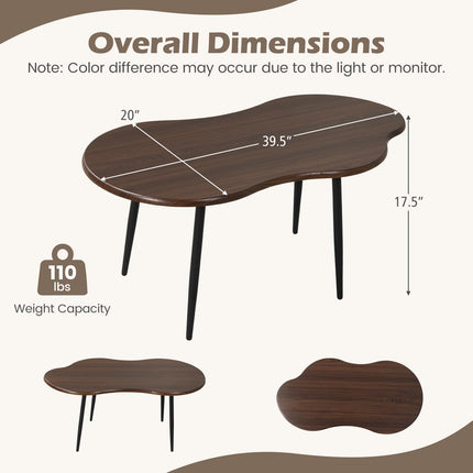 Dreamade Cloud Coffee Table | 39.5" Small Center Table with Metal Frame