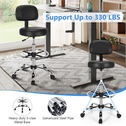 Dreamade PU Leather Drafting Chair, Tall Office Chair