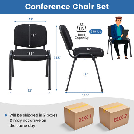Dreamade 10-Pack Conference Chair Set - Stackable Guest Chair with Metal Frame