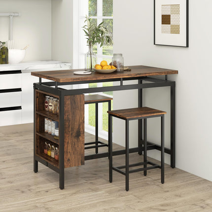 Dreamade 3-Piece Dining Table Set - Counter Height Dining Table Set with 2 Bar Stools