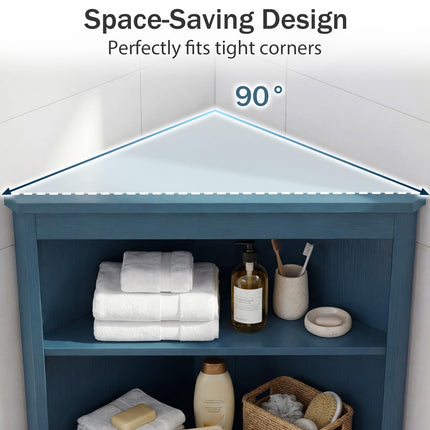 Dreamade 68" Tall Corner Modern Bathroom Floor Storage Cabinet,