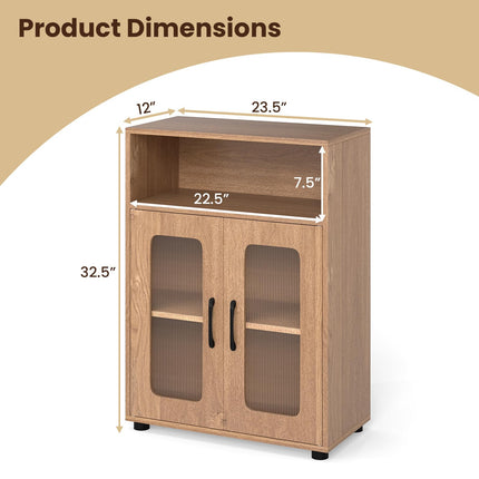 Dreamade Bathroom Storage Cabinet with 2 Doors & 3-Level Adjustable Shelf