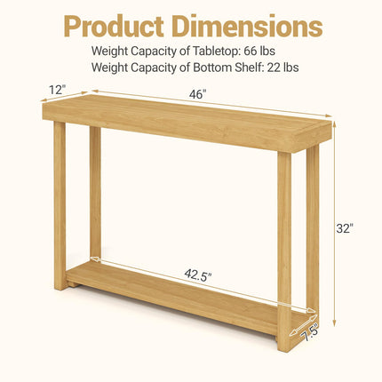 Dreamade 46" Solid Wood Console Table(46" x 12" x 32")