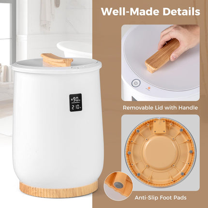 Dreamade Towel Warmer Bucket, 20L Large Hot Towel Heater with Wood Handle