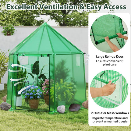Dreamade 6.5 x 5.7 x 6.3 FT Greenhouse Portable Walk in Outdoor Hot House Tent