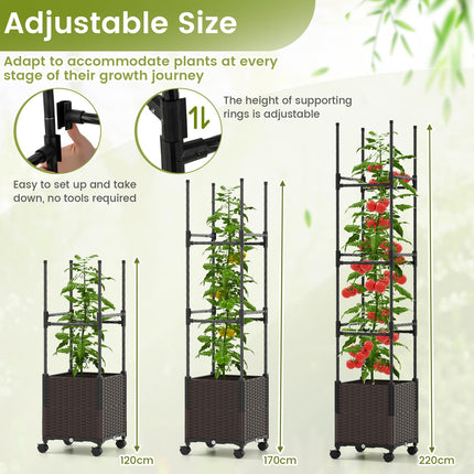Dreamade Raised Garden Bed Planter Box with Trellis