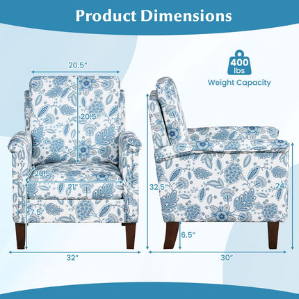 Dreamade Upholstered Accent Chair with Floral Pattern