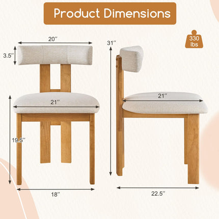Dreamade Modern Upholstered Accent Side Chairs with Curved Backrest