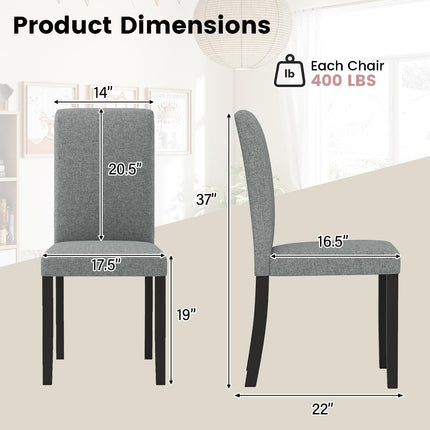 iantex Upholstered Dining Chairs Set of 2/4 Mid-Century Modern Fabric Parson Chair w/Rubber Wood Legs