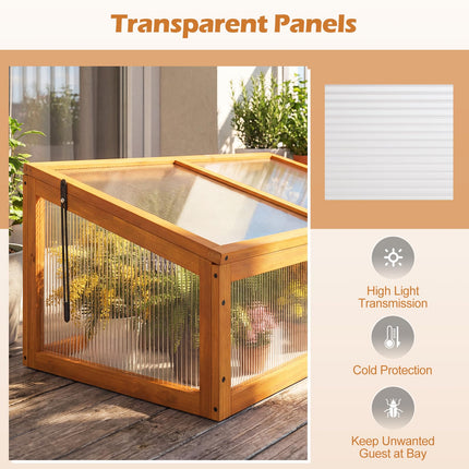 Dreamade Portable Raised Planter Bed Protection with Transparent Flip-top Roof