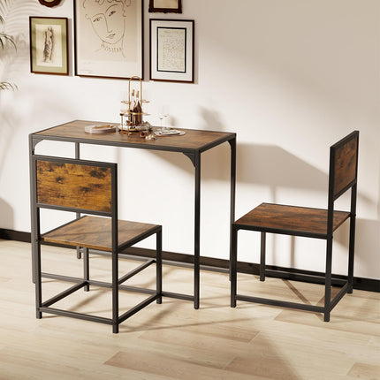 Dreamade 3-Piece Dining Table Set for 2 Small Industrial Kitchen Table with 2 Chairs