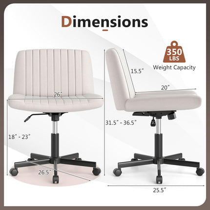 Dreamade Armless Cross Legged Office Chair for Home