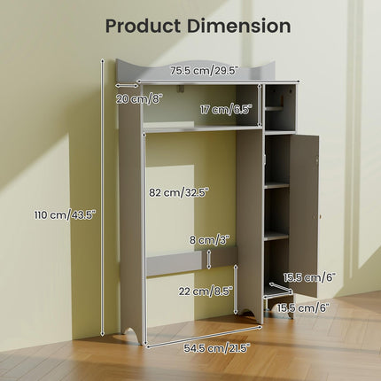 Dreamade Over-The-Toilet Storage Cabinet, Bathroom Freestanding Space Saver with 1-Door Side Storage Cabinet & Paper Holder