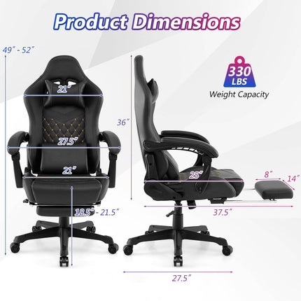 Dreamade Gaming Chair High Back Video Game Chair with Footrest