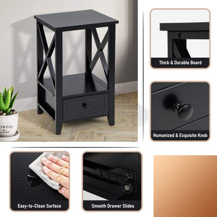 Dreamade Modern X-Design Nightstand Set