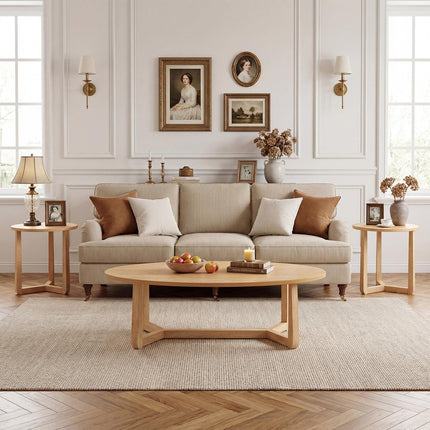 Dreamade Oval Coffee Table and End Tables Set of 3