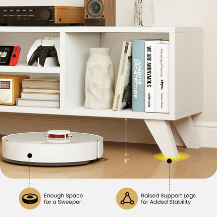 Dreamade TV Stand for TVs up to 55", 4-Cubby Entertainment Center