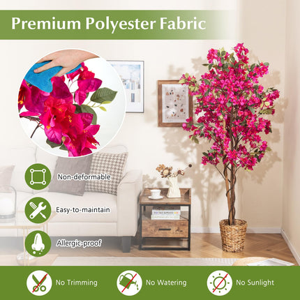 Dreamade 6 FT Bougainvillea Artificial Tree Artificial Plants for Indoor Decor