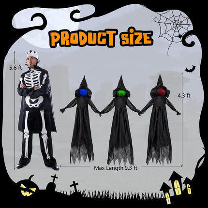 DREAMADE 4.3 ft 3 Pack Halloween Light Up Witches