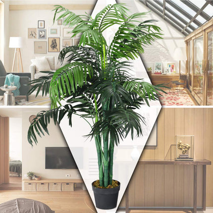 Dreamade 3.5 Feet Tall Potted Artificial Palm Tree for Indoor Outdoor