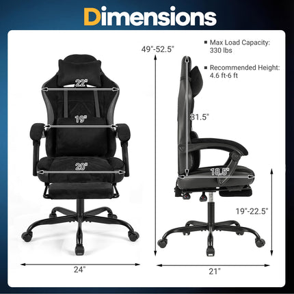 Dreamade Gaming Chair Height Adjustable Computer Chair with Headrest Lumbar Support Linkage Armrests