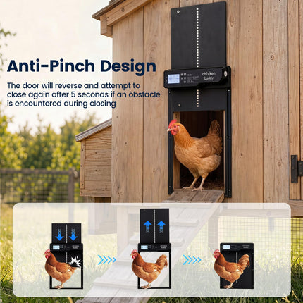 Dreamade Aluminum Auto Chicken Coop Door Solar Powered with Light Sensor & Timer