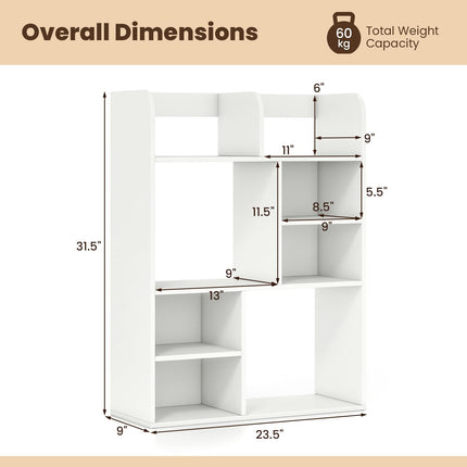 Dreamade 3-Tier Desktop Bookshelf | 23.5" Desk Hutch Dorm with 8 Open Storage Cubes