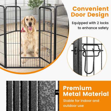 Dreamade Dog Playpen Outdoor 40" H - 8/16 Panels Metal Pet Fence for Large Dogs, Heavy Duty Dog Pen Exercise Fence with Door