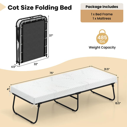 Dreamade Folding Bed with Mattress for Adults