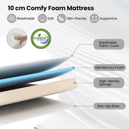 Dreamade Twin Folding Bed Frame with Mattress