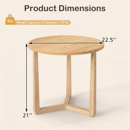 Dreamade Round Side Table Set of 1/2 Compact Accent Bedside Night Stand for Living Room Bedroom