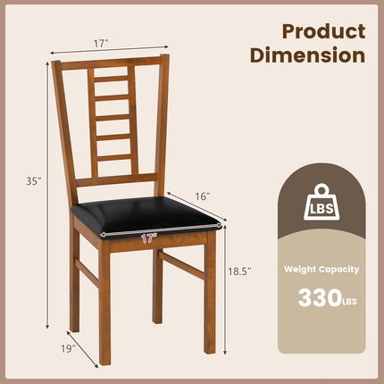 Dreamade Wooden Dining Chairs Set of 2/4 Armless Kitchen Chairs