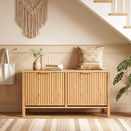 Dreamade Shoe Storage Bench with 2 Flip Drawers for Entry Way
