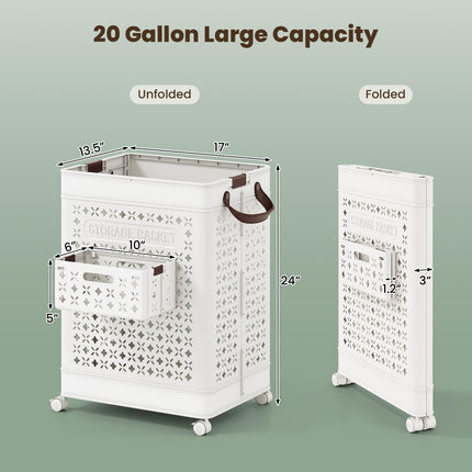 Dreamade 75L Collapsible Laundry Basket with Wheels