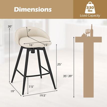 Dreamade Swivel Bar Stools Set of 2/4 25" Counter Height Bar Chairs