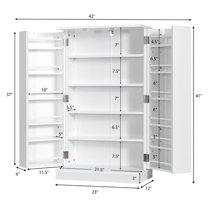 Dreamade 41" Kitchen Pantry Cabinet, 2-Door Storage Cabinet with 17 Shelves