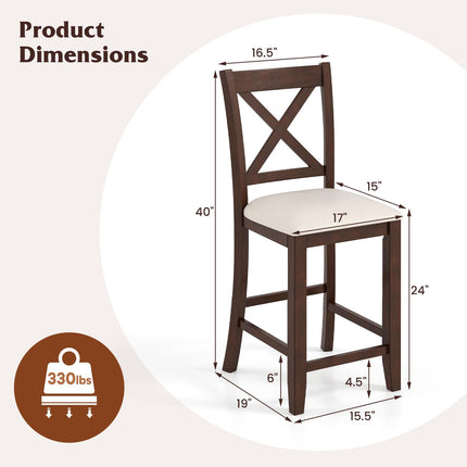 Dreamade Farmhouse Counter Height Bar Stools with Footrest (2/4)