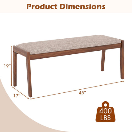 Dreamade 45" Upholstered Entryway Bench with Rubber Wood Legs and Fabric Padded Seat