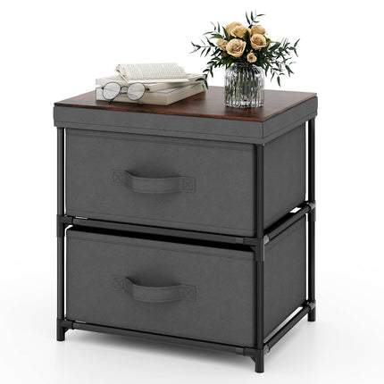 Dreamade Nightstand Set of 2 with 2 Fabric Drawers