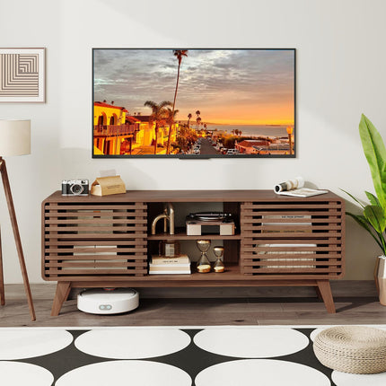 Dreamade TV Stand for 60/65 Inch TV | Mid-Century Modern Entertainment Center with Storage Cabinet