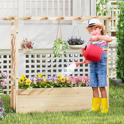 Dreamade Raised Garden Bed with Sided Trellis and Hanging Roof