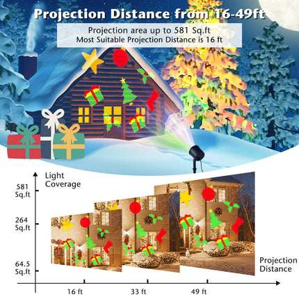 Dreamade Christmas Projector Lights Rotating Projection Lamp with 65° Adjustable Angle