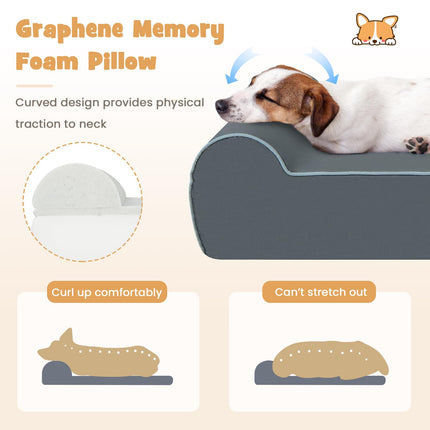Dreamade Orthopedic Dog Bed for Large Dogs, 40" L Memory Foam Dog Sofa Bed with Washable Removable Cove (Gray)
