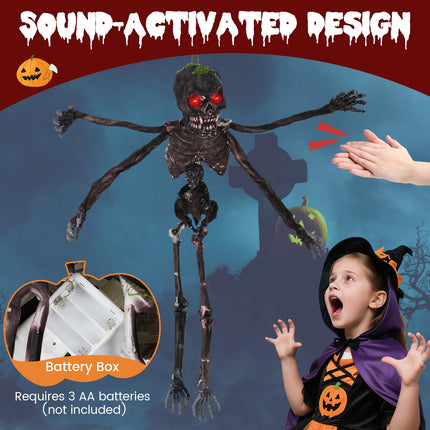 Dreamade 6 FT Animated Halloween Decoration Hanging Zombie Sound-Activated Skeleton Decoration