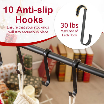 Dreamade 10-Hook Christmas Stocking Holder Stand on Wheels